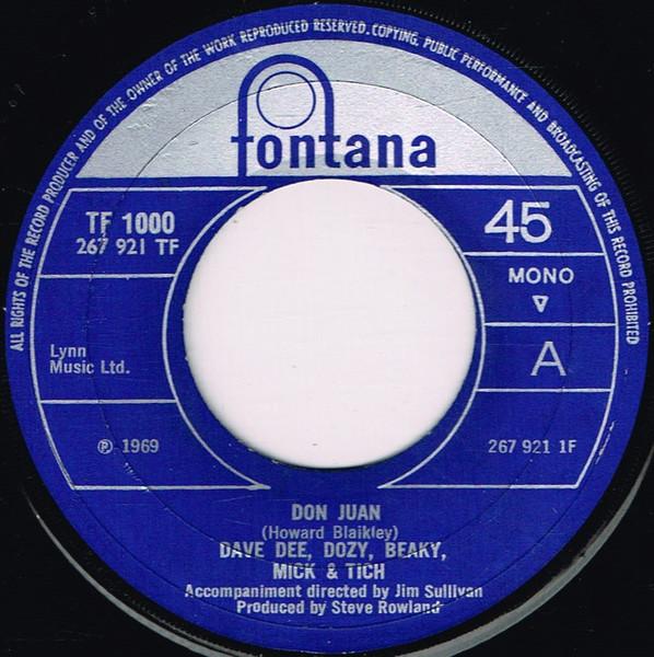 7-дюймовая пластинка РАЗЛИЧНЫЕ Don Juan TF1000 FONTANA 1969 UK Rock Б/у