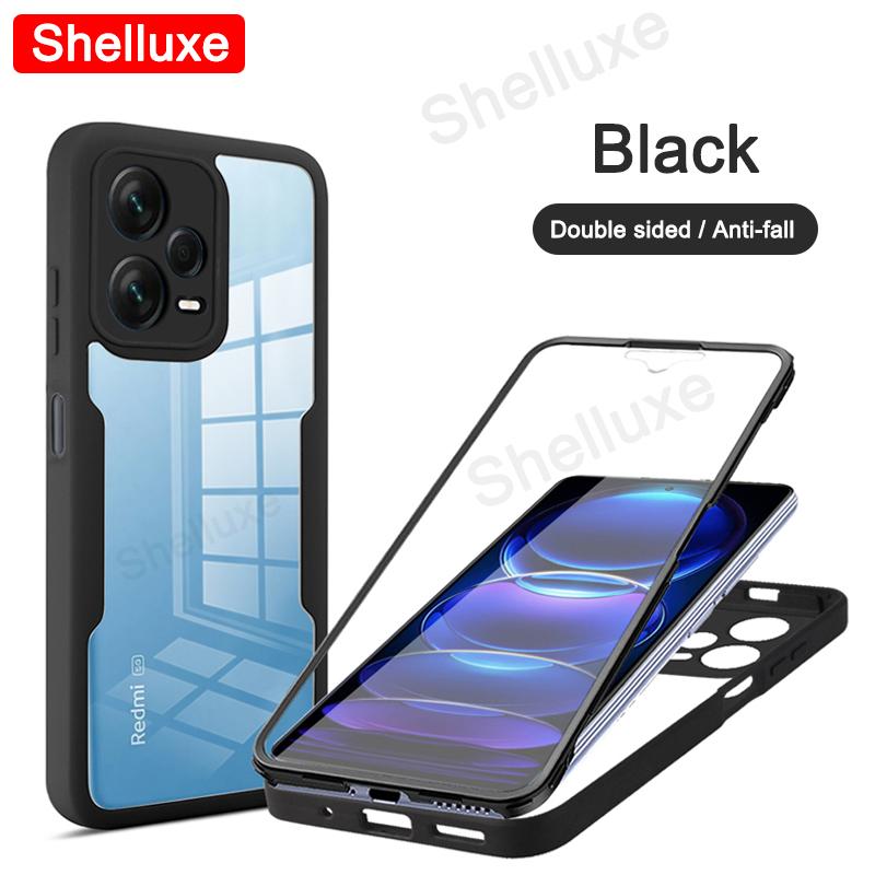 Прозрачный чехол Shelluxe 360 на весь корпус спереди и сзади для Xiaomi Redmi Note 12 13 Pro Plus + Note12 Note13 5G, силиконовая двухсторонняя крышка