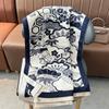 Ancient Auspicious Pattern Imitation Cashmere Scarf Winter Simple and Elegant Medium and Long Thickened Warm Shawl Scarf Couple