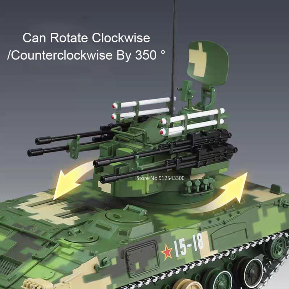 1:28 PGZ-95 Модель танка из сплава Игрушечная машинка Гусеничная связь Регулируемый ствол Миниатюрные модели военных танков для взрослых Подарки