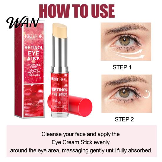 Moisturizing Eye Cream EELHOE Retinol Stick Renewing & Firming Under Balm for Dark Bag Remover Circles, Puffiness, Fine Lines Wrinkles Travel