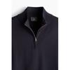 HM slimM Fit Zip Top Тонкий вязаный свитер темно-синего цвета