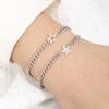 Goth Vintage Cool Matching Relationship Bracelets Y2K Star Pendant Beaded Silver Color Chain  for Women Men Aesthetic Jewely Accessory