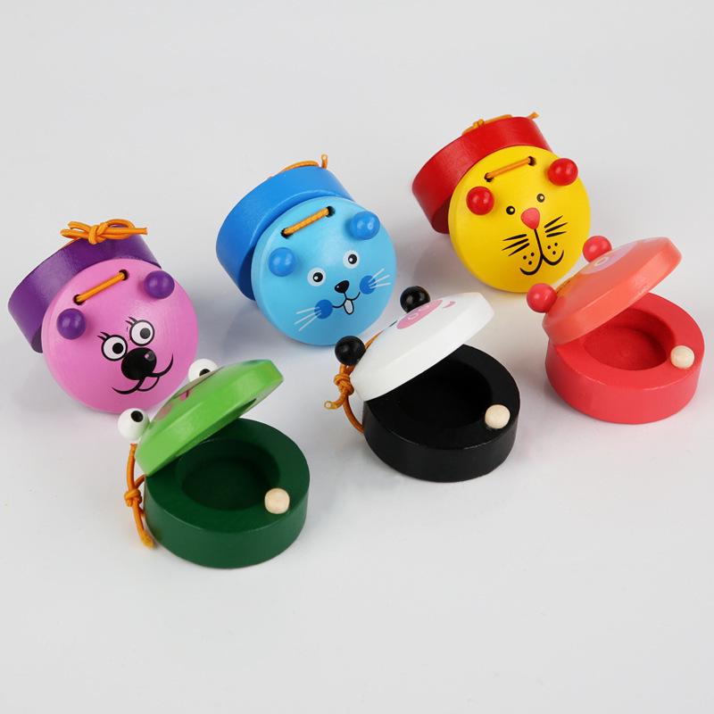 Rainbow Wooden Hand Rattle: 10 Bells Baby Soothing Toy
