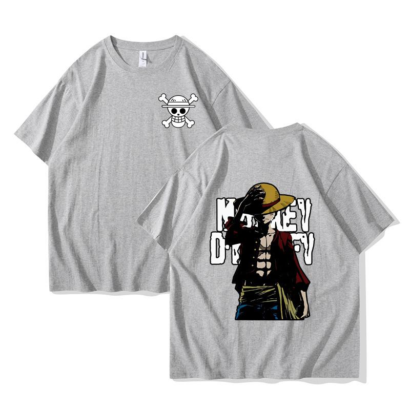 Luffy One Piece Men T-shirt Summer Short Sleeve Women Clothing Tops Cartoon Japan Style Anime Male Tee Shirts