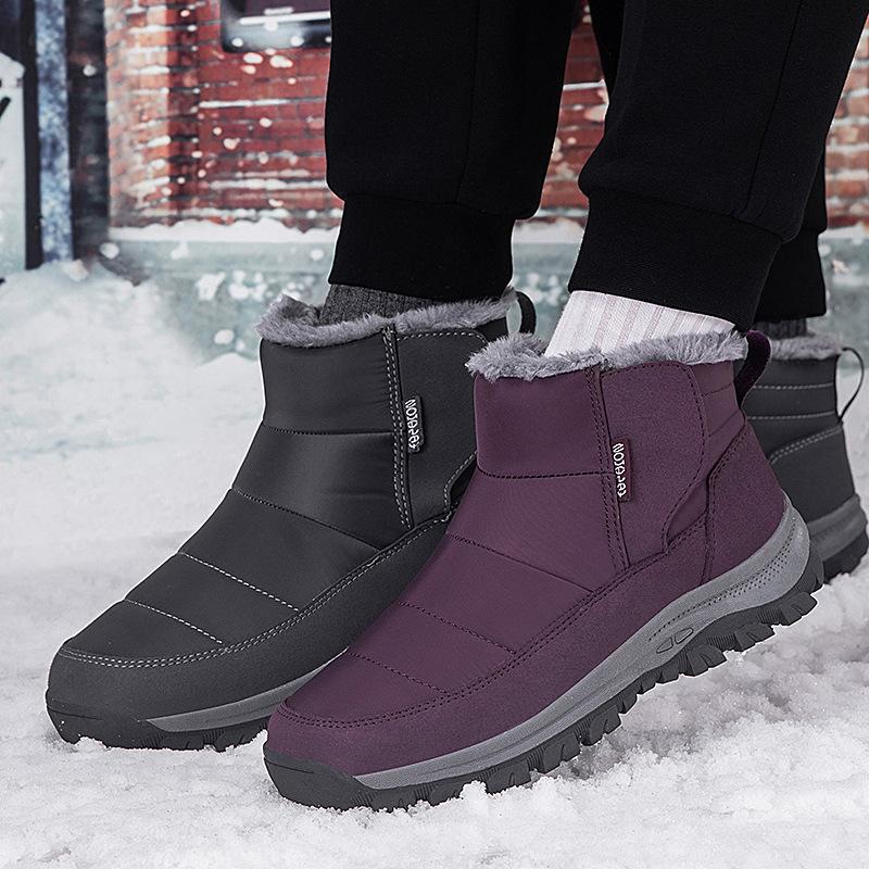 Мужские и женские зимние меховые утепленные водонепроницаемые удобные теплые холодные легкие походные водонепроницаемые нескользящие сноубутсы