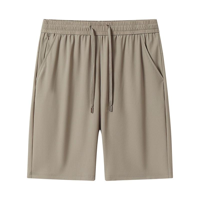 Мужские шорты Ice Silk Cool, свободный крой, быстросохнущие брюки Five Quarter большого размера для мужчин, тонкие спортивные и повседневные брюки