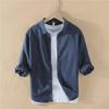 Men's Cotton and Linen Long-Sleeve Shirt - Casual, Breathable, Loose Fit
