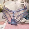 Women's Cute Bow Lace Mesh Cutout Mid-Waist Panties