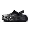 Classic Clog 811 Made Unreal Live Special Shoe Box Fluid Splash Ink Washed Hole Shoes Unisex Black Silver Grey