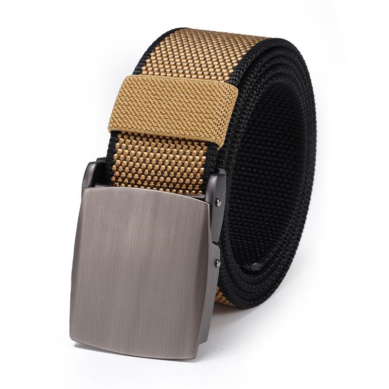 Men's Nylon Woven Canvas Belt with Automatic Buckle - Youth & Student Casual Tactical Belt