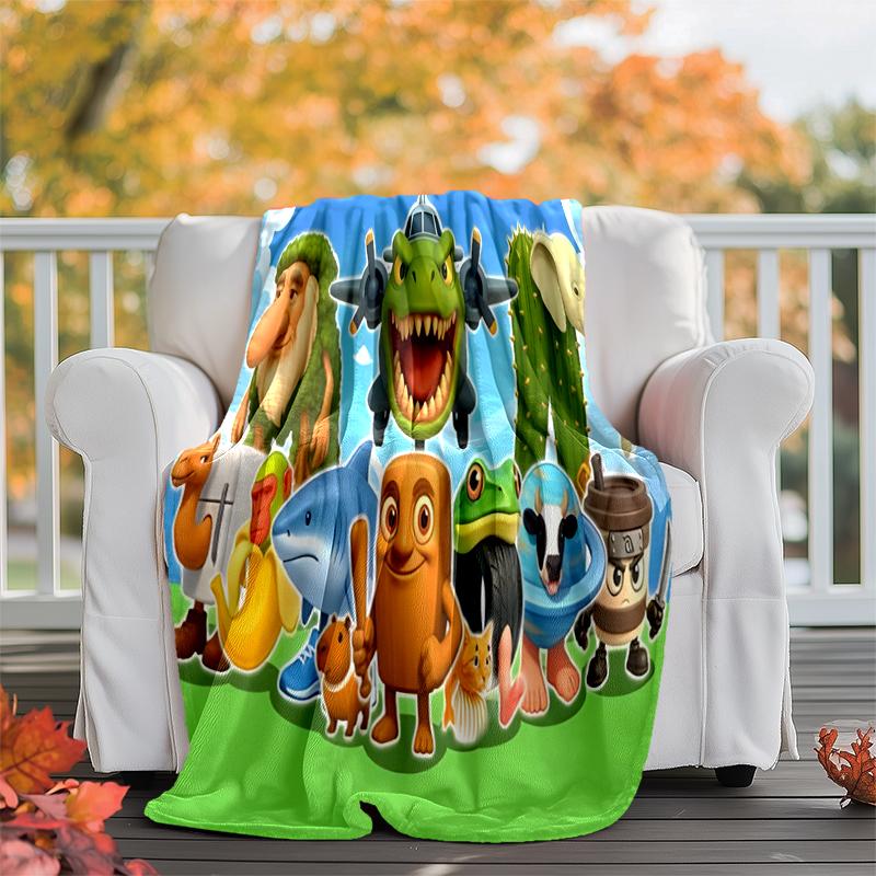 Brainrot Flannel Blanket Soft Warm All-Season Throw, Design for Camping, Car Travel, Hiking Sofa, Bed, Office Perfect Gift for Parties