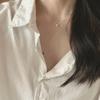 925 Silver Plated Hypoallergenic Bead Necklace Simple Charm Geometric Pendant Choker Birthday Gift Women's Fine Jewelry