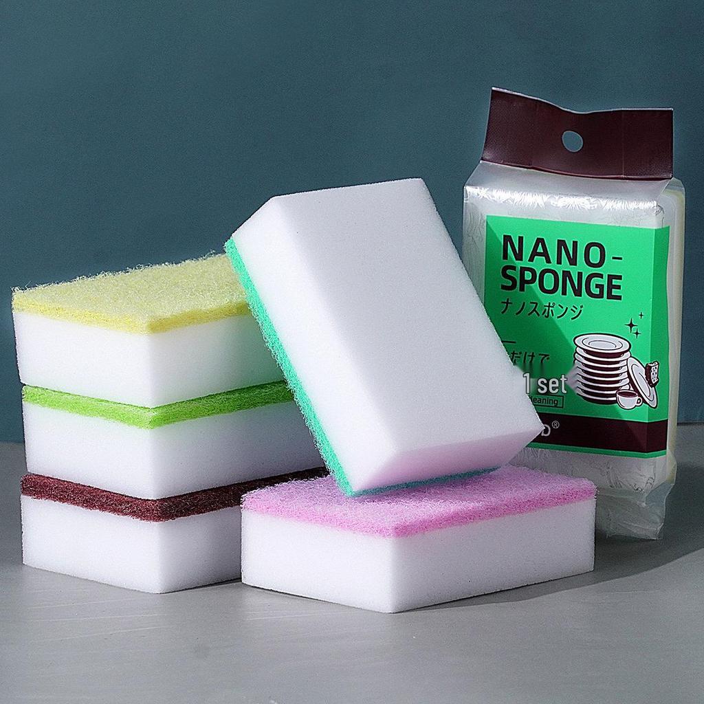 Colored Nano Scouring Pad Sponge - Kitchen Scrubber & Magic Eraser for Dishwashing and Cleaning