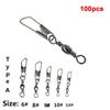Metal Tool Tackle Swivels Solid Rings Fishing Line Connector Hanging Snap Fishing Pins