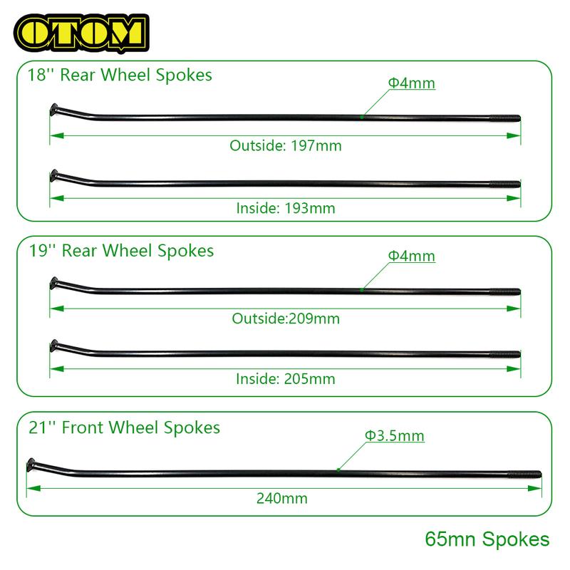 Motorcycle For HONDA 21" Front 18" 19" Rear Wheel Spoke Nipples Kit CRF250X CRF250R CRF450R CRF450X Off-road Dirt Bike Accessory