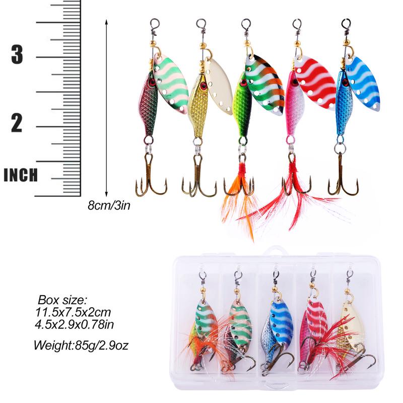 Fishing Lure Spinner Spoon Lure Rotating Metal Sequins Bait Hooks Wobbler Crankbait Fishing Tackle