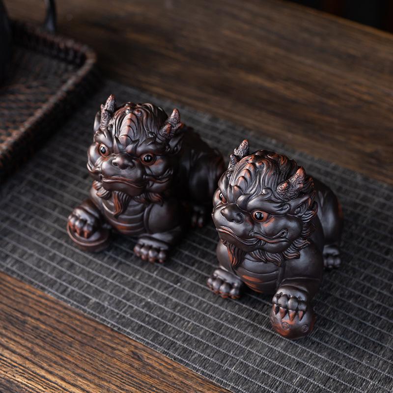 Набор богатства фиолетовый песок Pixiu Kung Fu Чайный сервиз Аксессуары Украшение чайного стола Чайный питомец