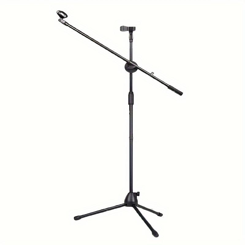 Tripod Boom Microphone Stand With Mic Clip Cell Phone And Microphone Not Included Collapsible And Lightweight, Arms Adjustable