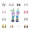 Cartoon Easter Egg Earrings Acrylic Easter Egg Dangle Earrings Bunny Pendant Earrings  Gifts