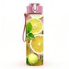 1PC Green Lemon Citrus Fruit Sliced Print 750ml Color Plastic Sports Water Bottle Leakproof Flip Straw Lid Suitable for Sports Office Home Use