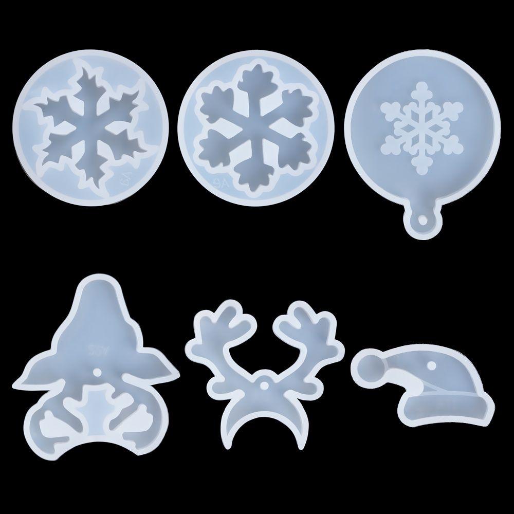 Supplies Epoxy Resin Xmas Tree Shape Christmas Mould Snowflake Bell Deer Silicone Casting Mold