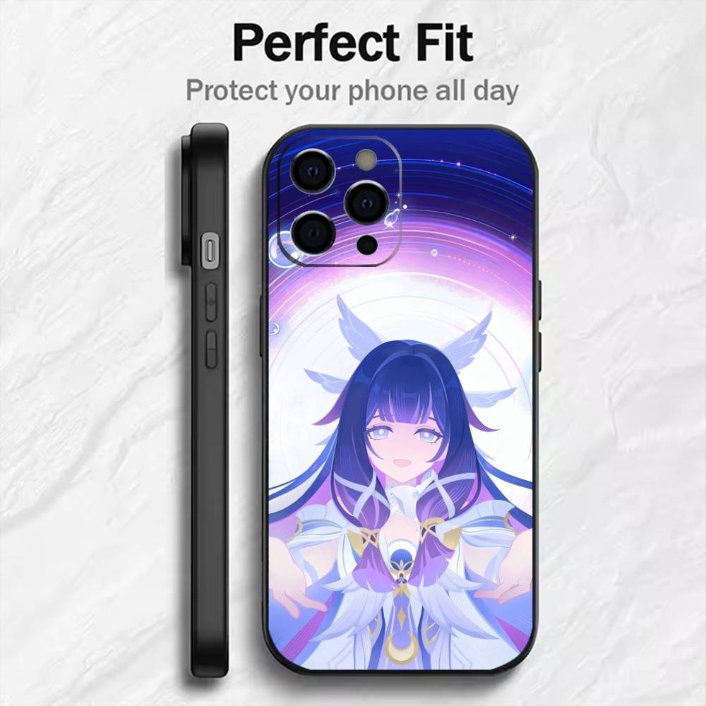 Чехол для телефона 'Девушка К-Коломбина' для iPhone 17, 16, 15, 14, 13, 12 Plus, Max, Мягкий Силиконовый, Черный