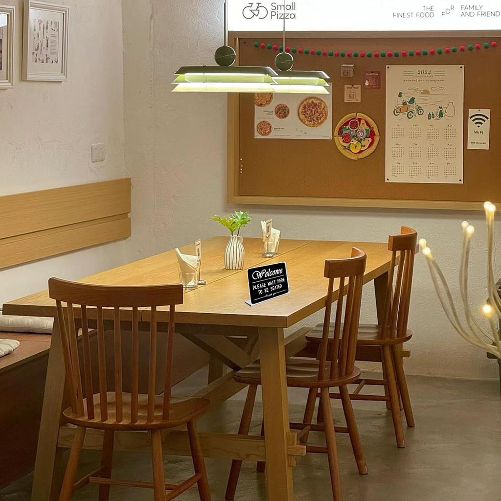 Please Wait To Be Seated Sign, Please Wait Indicator with Stand Business Freestanding Counter Top Sign,Cafe Decor Display Hostess Stand,Lobby Waiting