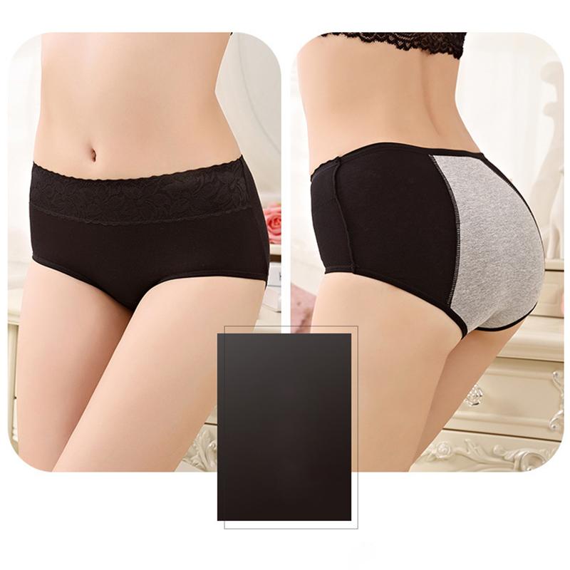 Женские менструальные трусики из чистого хлопка для менструального периода, трусы с защитой от протечек, большие размеры 2XL, женское нижнее белье