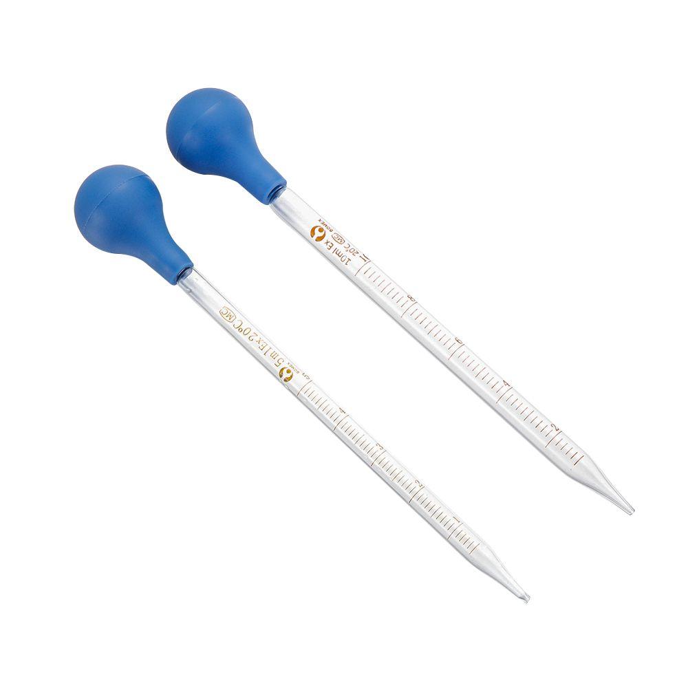 Useful Lab Supplies Transparent Graduated Pipettes Liquid Transfer Rubber Head Glass Dropper