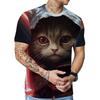 Летний топ с круглым вырезом и принтом 3D Cat, модные повседневные футболки с короткими рукавами для мужчин