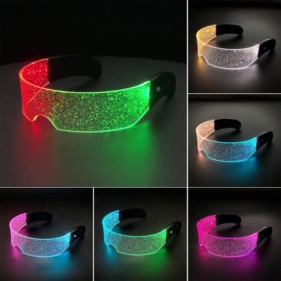 LED Light Up Glasses Neon Sunglasses Glow-in-the-dark Party Favors for Nightclub DJ Dance Music Rave Accessories