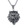 2023 Retro Punk Rock Wolf Head Pendant Necklace for Men - Titanium Steel and Alloy