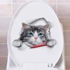 DIY Cat Wall Decal 3D Toilet Seat Decal Creative Cat Toilet Sticker  Wall Decor