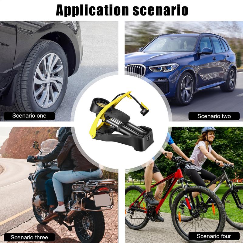 Ножной насос для надувных изделий Насос высокого давления для велосипеда Напольный насос Двухцилиндровый инструмент для надувания Баскетбольных мячей Футбольных мячей Надувных матрасов