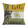 Spring and Summer Yellow and Green Daisy Pillowcase Modern Simple Living Room Decorative Sofa Cushion Cover Bedroom Pillow