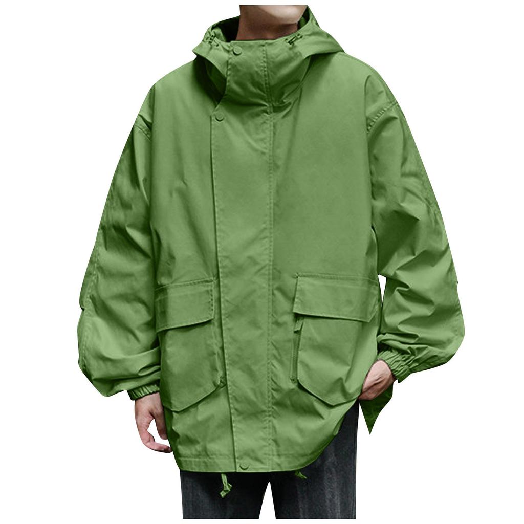 Мужская повседневная спортивная куртка Водонепроницаемая Легкая с капюшоном Для пеших прогулок Гольфа Дождевики С карманами