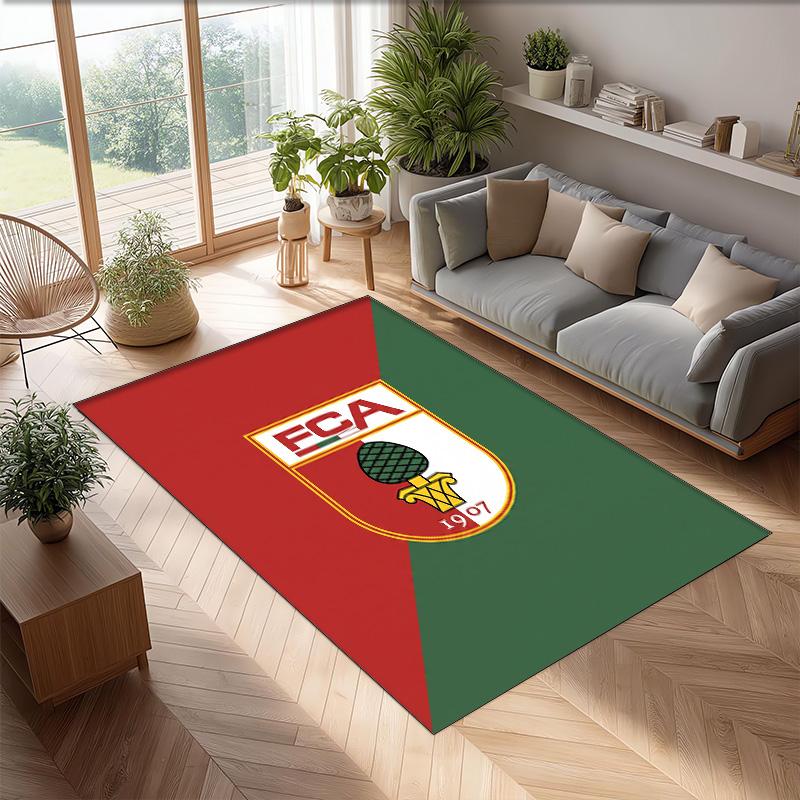 FC Augsburg FC Soccer Football Pattern Soft Area Rug Non Slip Indoor Floor Carpet Sports Decor Mat for Bedroom
