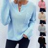 Fashion Autumn Long Sleeve Knitted Pullover Women Sweaters Winter V-neck Pocket Solid Jumper Sweater Women Top Vintage Plus Size Casual Knitwear 24637