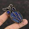 Подвеска из лазурита и меди, обмотанная проволокой, подвеска синего цвета от сглаза, подвеска из драгоценного камня и меди, подвеска в виде совы, украшения ручной работы, обмотанные проволокой