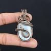 Larimar Gemstone Handmade Pure Copper Wire Wrapped Pendant Jewelry For Memorial Day