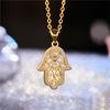 Новое подвесное ожерелье с цирконами Micro Pave в виде сглаза, руки Фатимы для женщин и мужчин