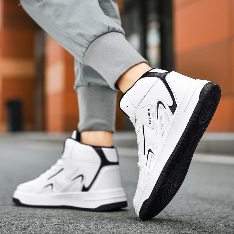 36-48 осенне-зимние кожаные мужские повседневные туфли с лапшой из овчины, женская спортивная обувь большого размера с высоким берцем