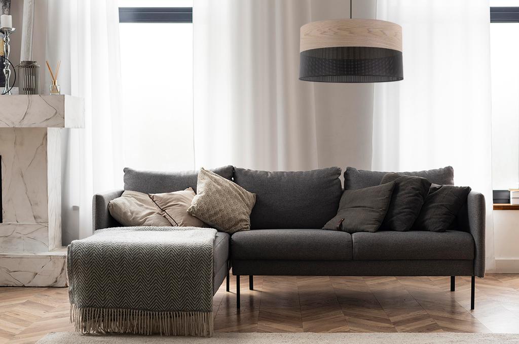 Single Hanging Lamp Classic Oak Veneer Lampshade 44Cm