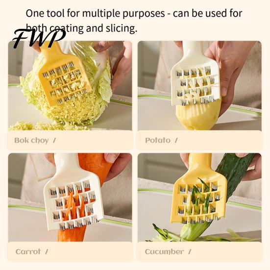 Small Kitchen Gadget 2Pcs Vegetable Cutter Multifunctional Hand Peeler Tool, Stainless Steel Blade Slicer Quick Prep Tool with Easy Grip Clog-Free