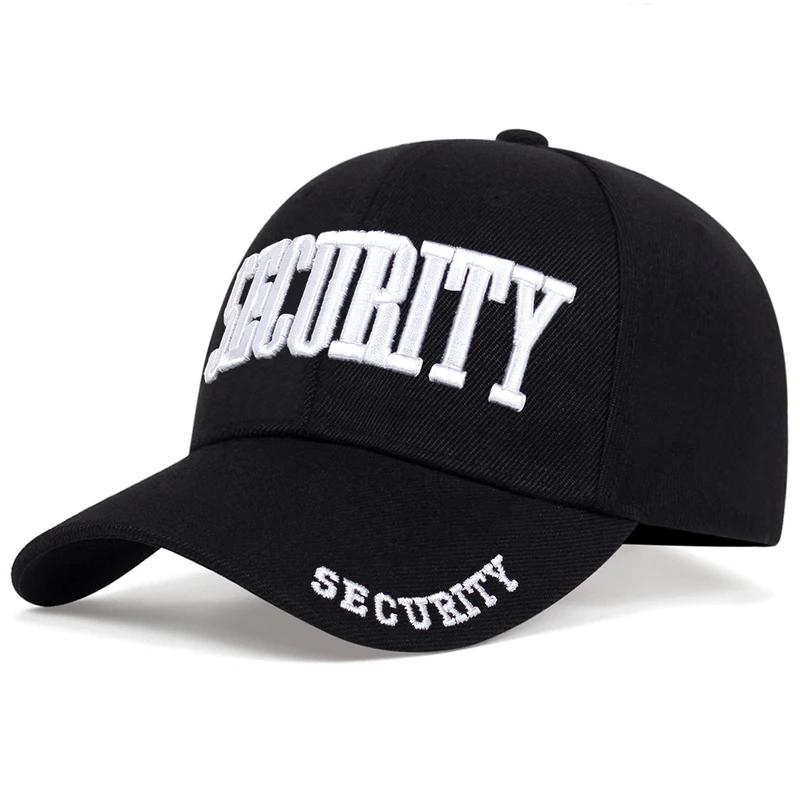 Unisex SECURITY Letter Embroidery Baseball Caps Outdoor Adjustable Spring and Autumn Casual Sunscreen Hat