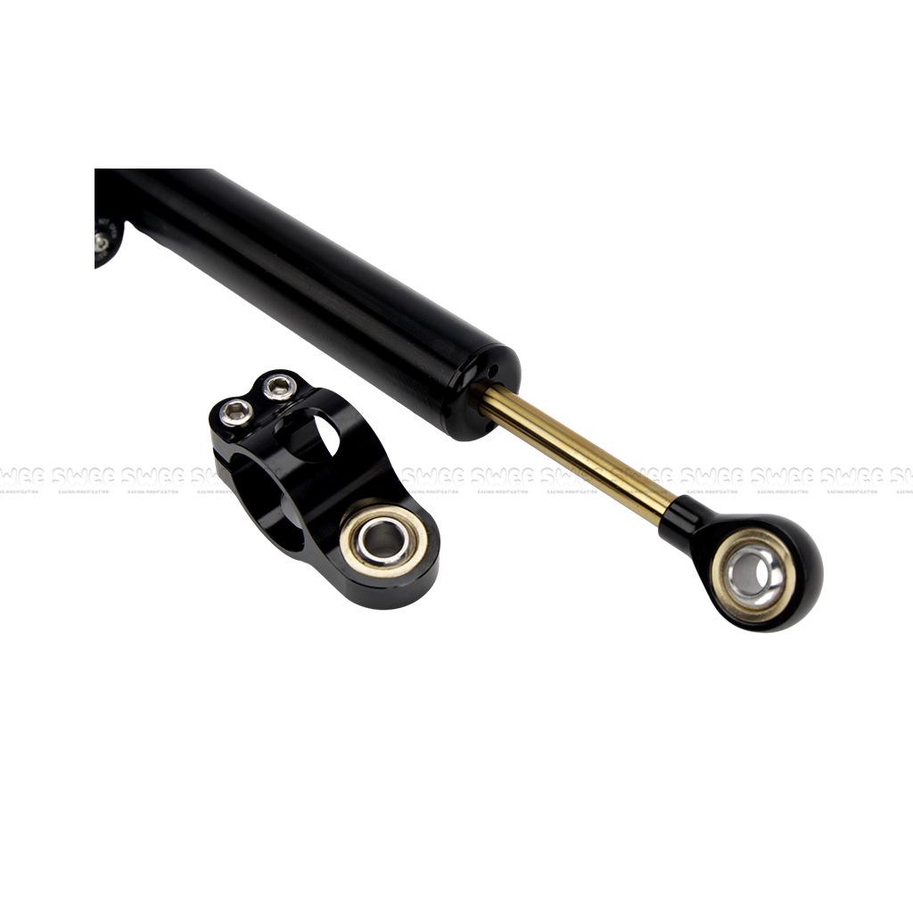 Universal Titanium Adjustable Steering Damper Stabilizer - Anodized Black