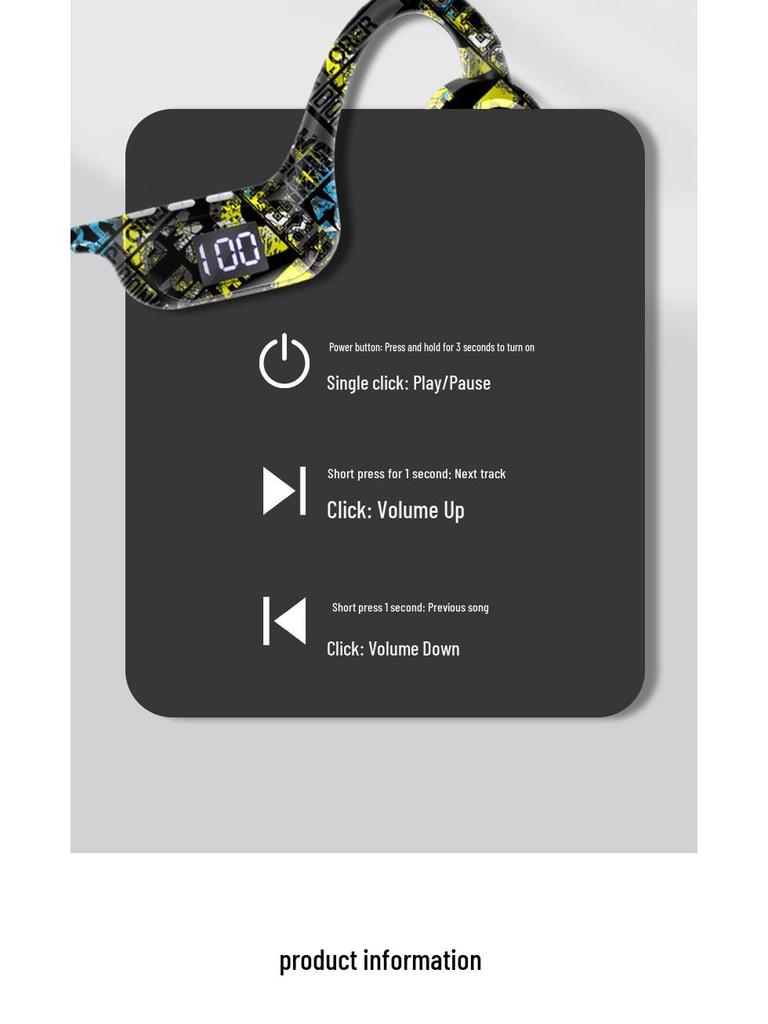 AKZ-G9 Вибрационные Bluetooth-наушники с костной проводимостью, слотом для карты, цифровым дисплеем, дизайном на шею и долгим временем работы от аккумулятора.