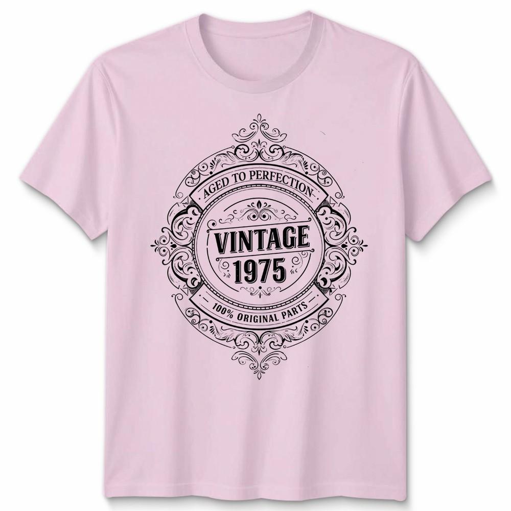 Vintage 1975 Aged To Perfection 51st Birthday Occasions Unisexs Unisexs Graphic Tee