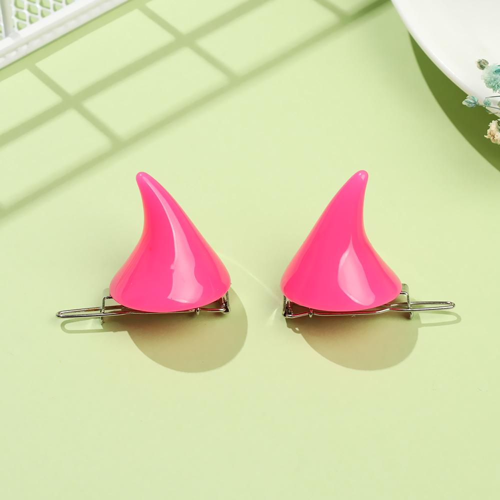 1 Pair Girls Women Hair Accessories Gothic Costume Pin Small Demon Hair Clips OX Horn Hairpins